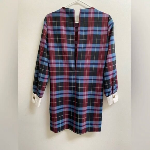 Zara Plaid Printed Mini Dress XS - Picture 3 of 6